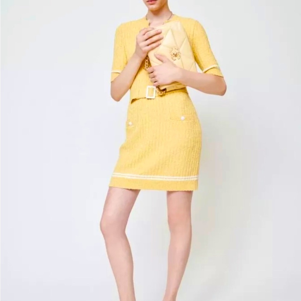 Chanel 2021 Yellow Short Sleeve Dress 38